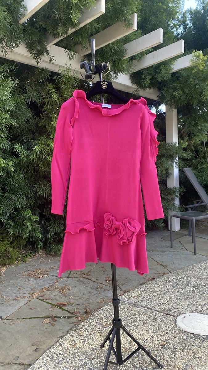 red valentino knit dress R.E.D Ruffle V-Neck Tunic Sz Small Wedding dress