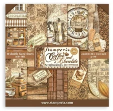 Stamperia COFFEE and CHOCOLATE 8x8 Paper Pad 10 Sheets Scrapbook SBBS93