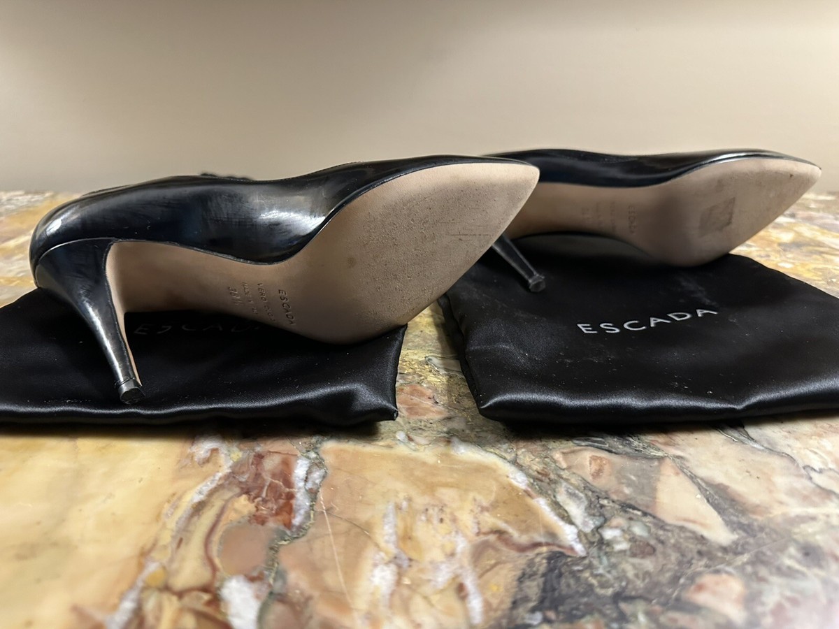 Escada Vintage Black Patent Leather Pumps Sz 38.5 | eBay display picture 1