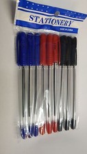 Black Blue and Red Ballpoint ink pens for office, university and school-pack (9)