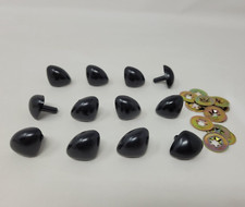 12 pcs VTG Zim's Black D-Type Triangle Plastic Animal Dog Nose 24mm Craft Toy