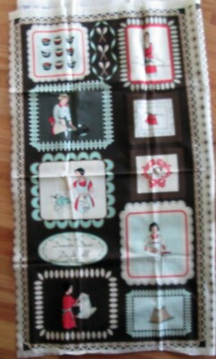 1 Darling 2010 Vintage ''Domestic Diva''  Quilting Sewing Crafting Fabric Panel 