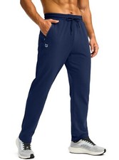 Men's Fleece Lined Winter Pants with 3 Zipper Pockets Warm Athletic Joggers W...