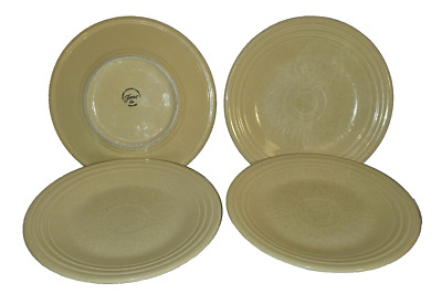 FIESTAWARE- IVORY 9'' DINNER PLATES, CLASSIC RIM, SET OF 4, RETIRED