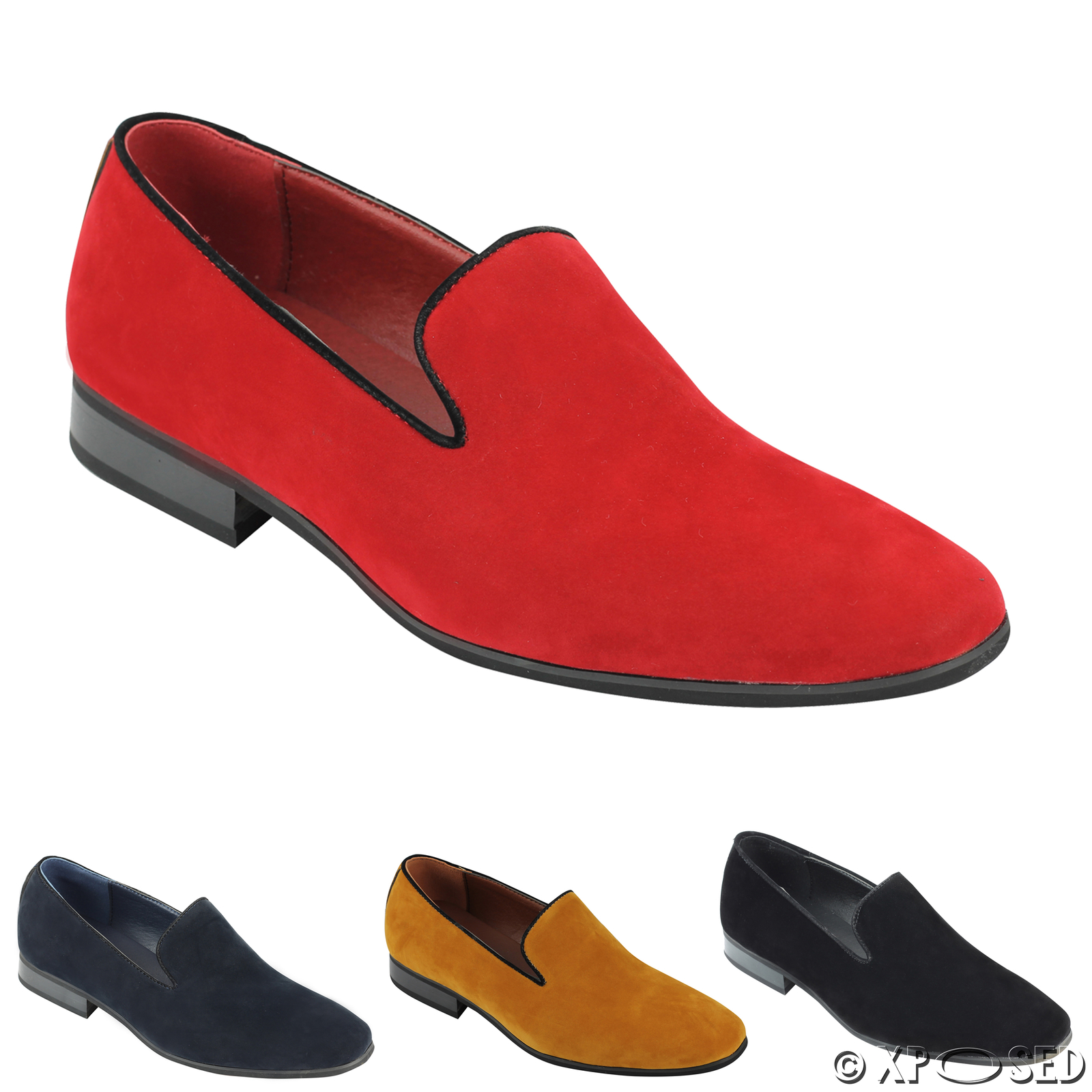 New Mens Suede Loafers Leather Smart Casual MOD Slip on Driving Shoes