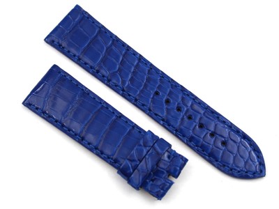Watch Band Luxury Pelle Coccodrillo Blu Lapis 22/20 mm Artigianale