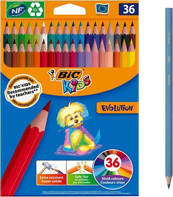 BIC Kids 950526 Buntstift ECOlutions EVOLUTION, 36 Stück, 36 Farben sortiert