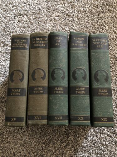 Lot Of 5 Harper & Brothers HC Books, Mark Twain 1917-1928