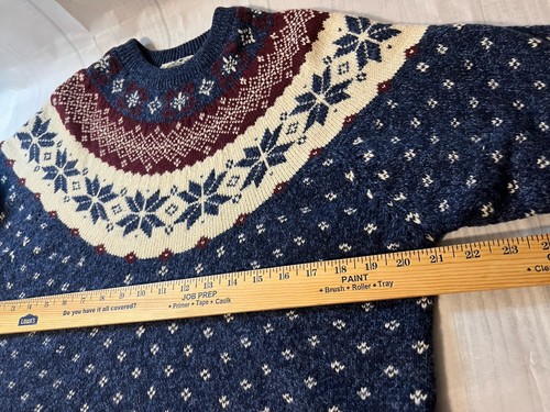 Northern Reflections Men's Vintage Fair Isle Wool Blend Crewneck Sweater Medium - Picture 4 of 8