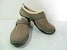 Women's Clogs EASY SPIRIT Explore 24 Brown Suede Leather Faux Fur Lined 8.5