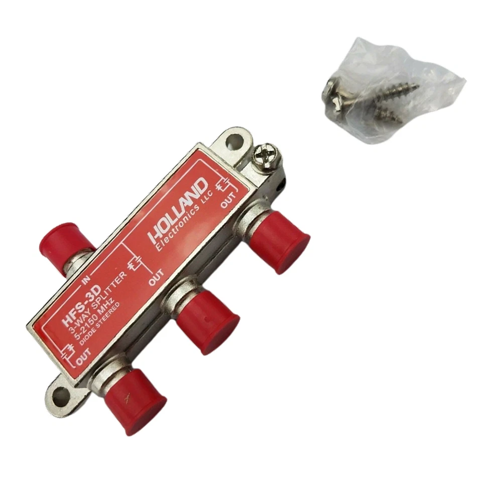 Holland HFS-3D 3-Way Coax Splitter Dish Network Approved Hopper & Joey - New - Image 3 of 4