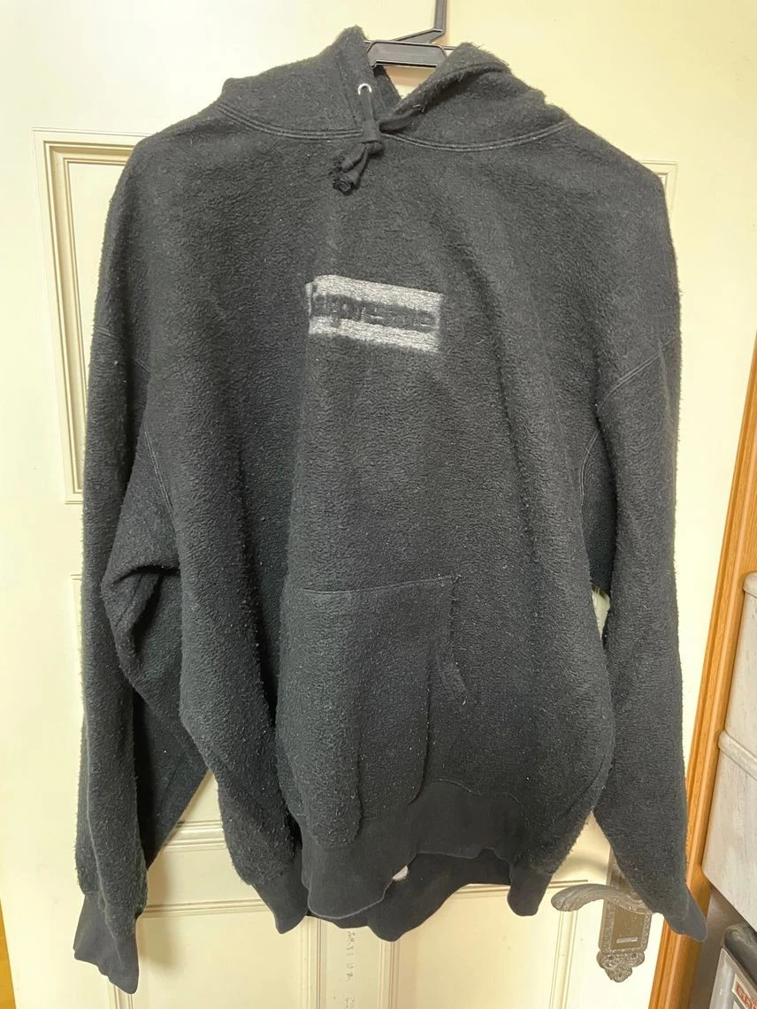 Sweat à capuche noir avec logo Supreme Inside Out Box