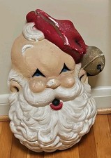 Large Vintage 1960s Styrofoam Santa Head 18" Wall Hanging, Retro MCM