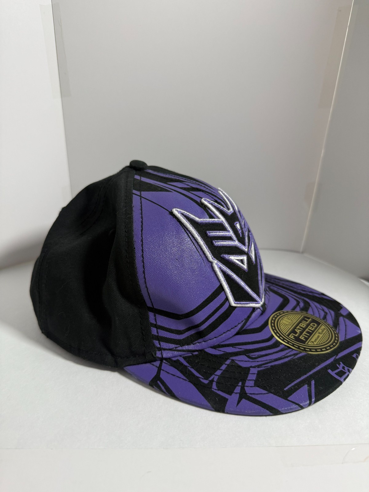 Transformers Decepticon Fitted Flatbill Hat Purpl… - image 3