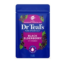 Epsom Salt Magnesium Soak, Black Elderberry with Vitamin D, 3 lbs