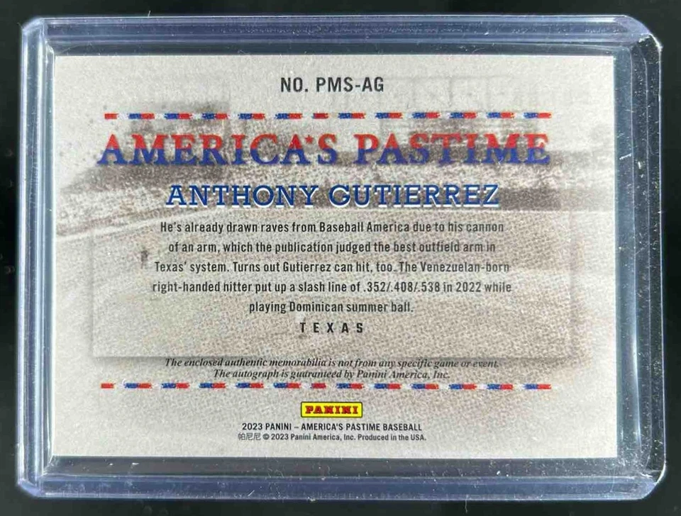 2023 Chronicles Anthony Gutierrez America's Pastime Material Jersey Auto #/100 - Image 2 of 2