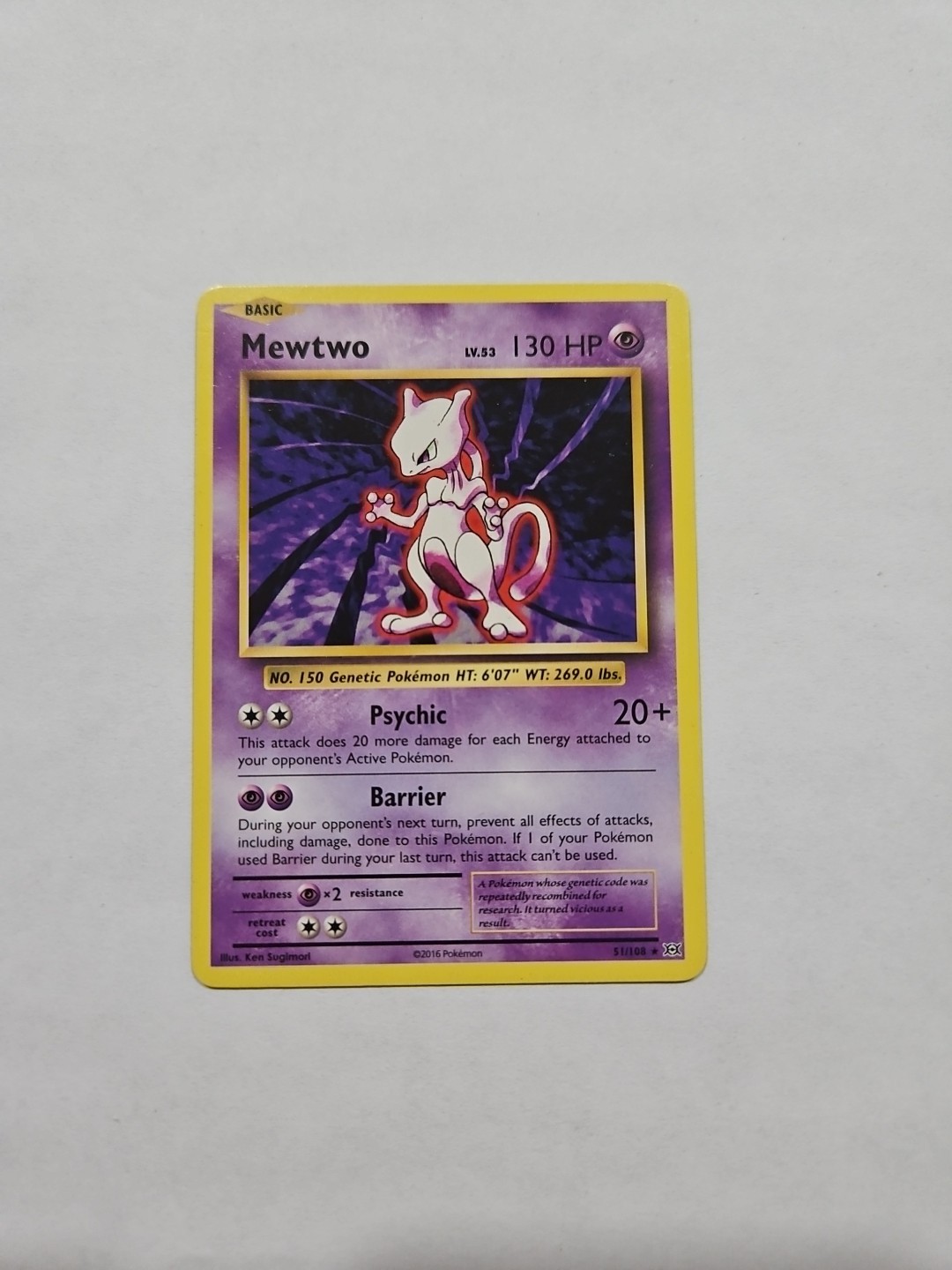 Pokémon Mewtwo TCG Card Evolutions XY 51/108 NM Condition