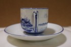Antique Swain Germany 1.75" Tall Blue Sailboats Delft Demitasse Teacup & Saucer — photo 4