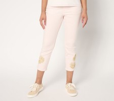 Belle by Kim Gravel Women's Petite Pants 10P TripleLuxe Twill Palm Pink A683743