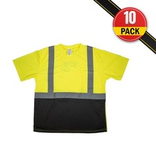 10PK High Visibility Reflective T-Shirt L for Men Class2 ANSI/ISEA Certified
