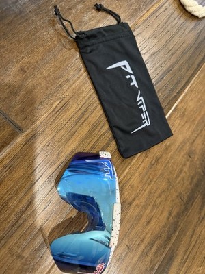 Pit Viper Shield Ski Goggles Mirrored Blue Lens White Speckled Frame