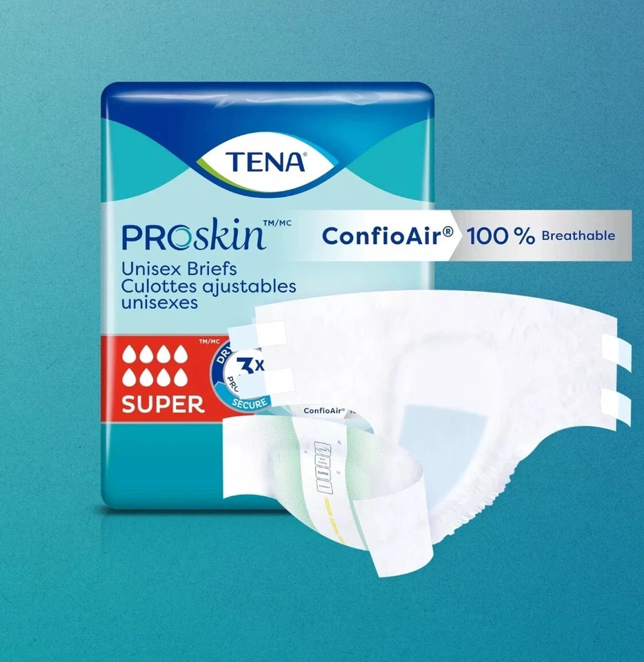 TENA ProSkin Super Incontinence Adult Diapers, Maximum Absorbency,L-*56 COUNT*