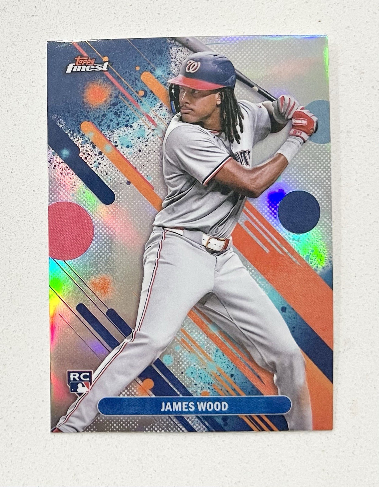 2025 Topps Finest - Common James Wood #100 Refractor (RC)