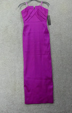 Aidan Mattox By Adrianna Papell Dress Womens 2 Magenta Strapless Mikado Gown