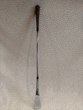 Vintage Japan 23.5  Long Metal Shoehorn Spring Faux Tortoise Handle