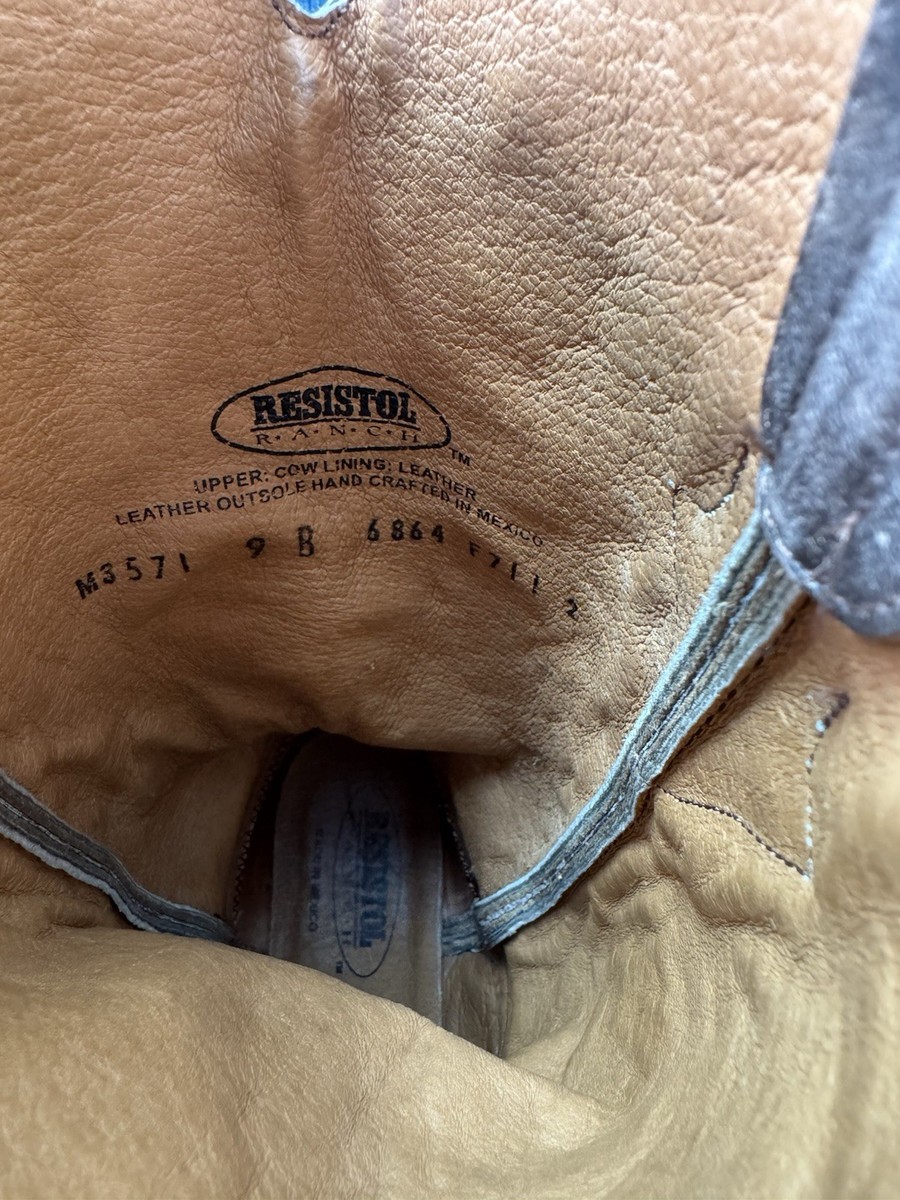 Resistol Ranch M3571 Desert Leather w/Turquoise Western Boots Men’s Size 9B Resistol Ranch M3571 Desert Leather W/Turquoise Western  main image 2
