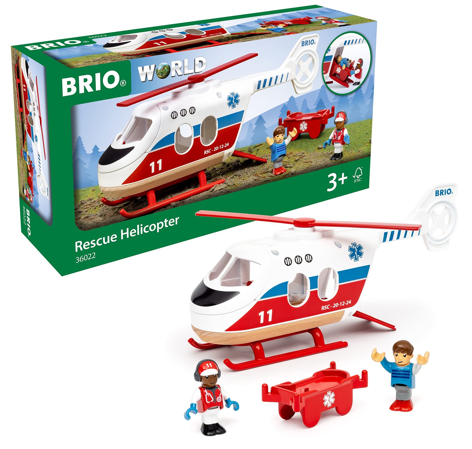BRIO World Rescue Toy Helicopter for Kids Age 3 Years Up - 2023 8090₽