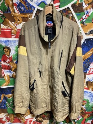 Quicksilver Vintage Winter Mens Large Tan Jacket Surfing Skating Snowboarding
