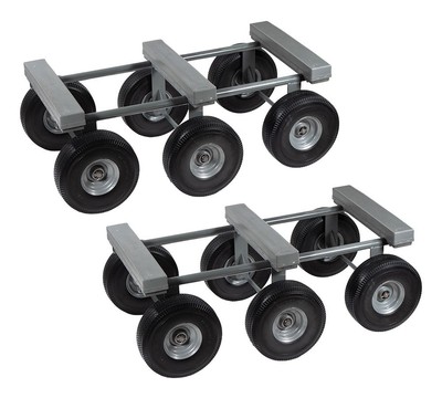 2PK 40''x22'' 6 Wheel All Terrain Dolly w/10'' Casters - 1,200 lbs WLL