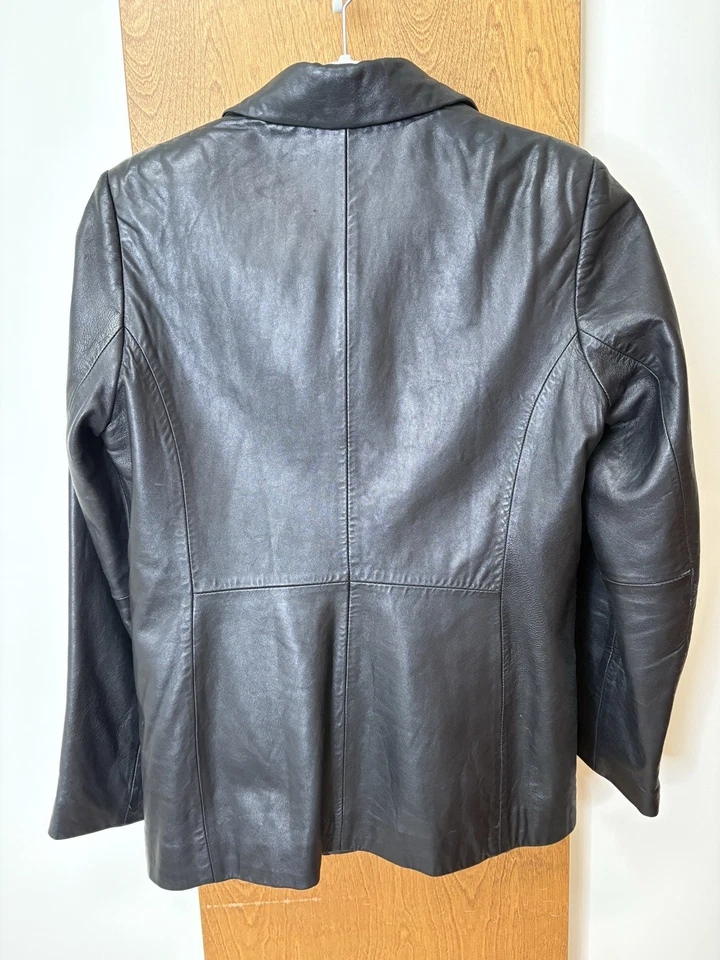 De Colección Informal Esquina Cuero Negro Mujer Talla S Chaqueta Edgy Gótico Neutro Cápsula Foto 4 de 4