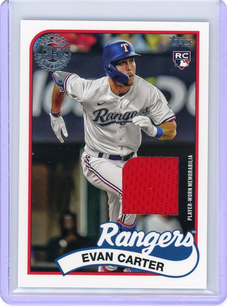 2024 Topps #89R2-EC Evan Carter 1989 Topps Baseball 35th Anniversary Relics