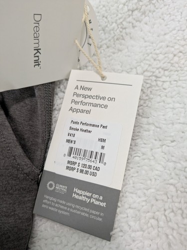 VUORI Men's Ponto Performance Dreamknit Joggers Sweatpants Smoked Heather Size M - Picture 5 of 6