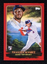 2023 X Bob Ross The Joy of Baseball Bright Red Canvas 1/5 Francisco Alvarez 1a2d