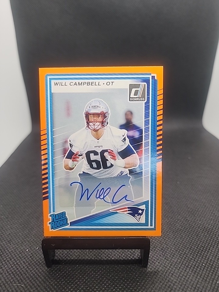 2025 Donruss Will Campbell Rated Rookie Auto Orange Border #345 RC Autograph