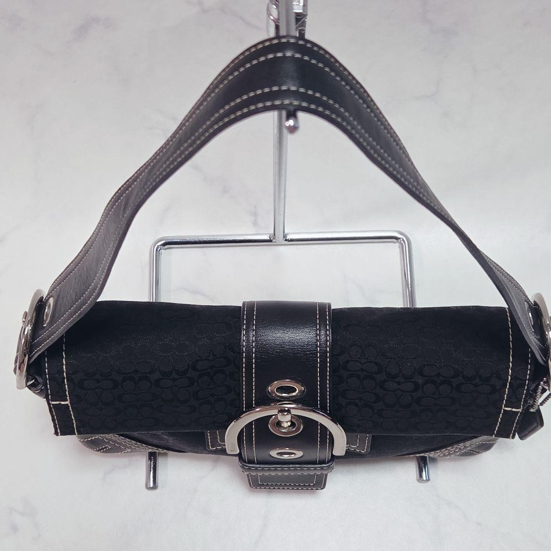 vintage COACH 3628 Soho Signature One-Shoulder Bag Bl… - Gem