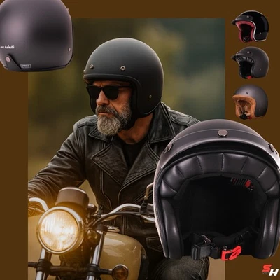 casco moto jet 3 bottoni vintage - Image 1 of 4