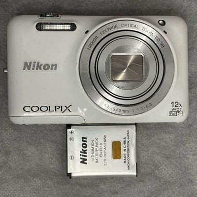 Nikon Coolpix S6600 White 16MP Digital Camera 12x Zoom Wi-Fi from