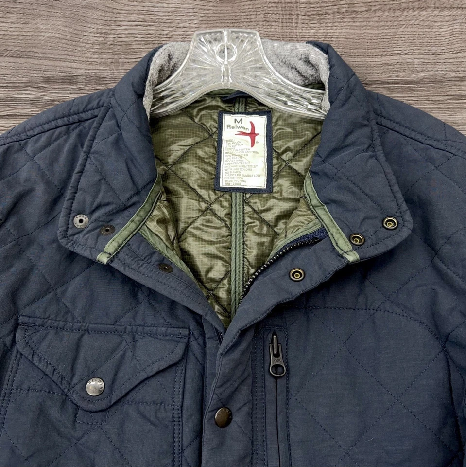 Relwen Quilted Tanker Insulated Jacket Navy Olive Men’s Medium M - Image 2 of 4