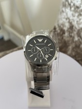 Emporio Armani AR2434 43mm Silver Stainless Steel Case, Silver Stainless...