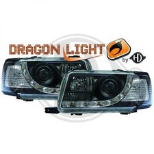 Diederichs Design Scheinwerfer Set klarglas/schwarz Led für Audi 80 91-96   kla
