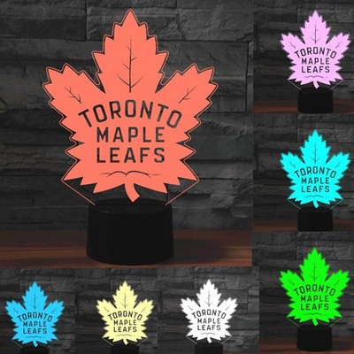 3D Optical Illusion Night Light Toronto Leafs Touch 7 Colorful USB LED Desk Lamp