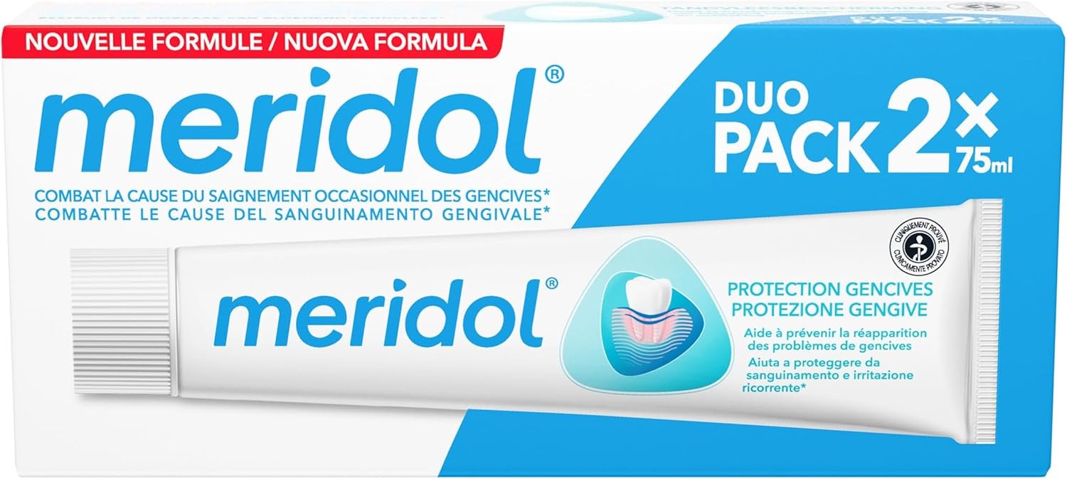 2 MERIDOL TOOTHPASTE GUM PROTECTION AGAINST BLEEDING AND IRRITATION OF GUMS