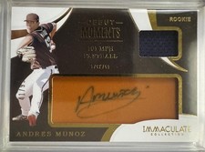 2020 Panini Immaculate Debut Moments Andres Munoz Auto Jersey RC /99 DM-MU