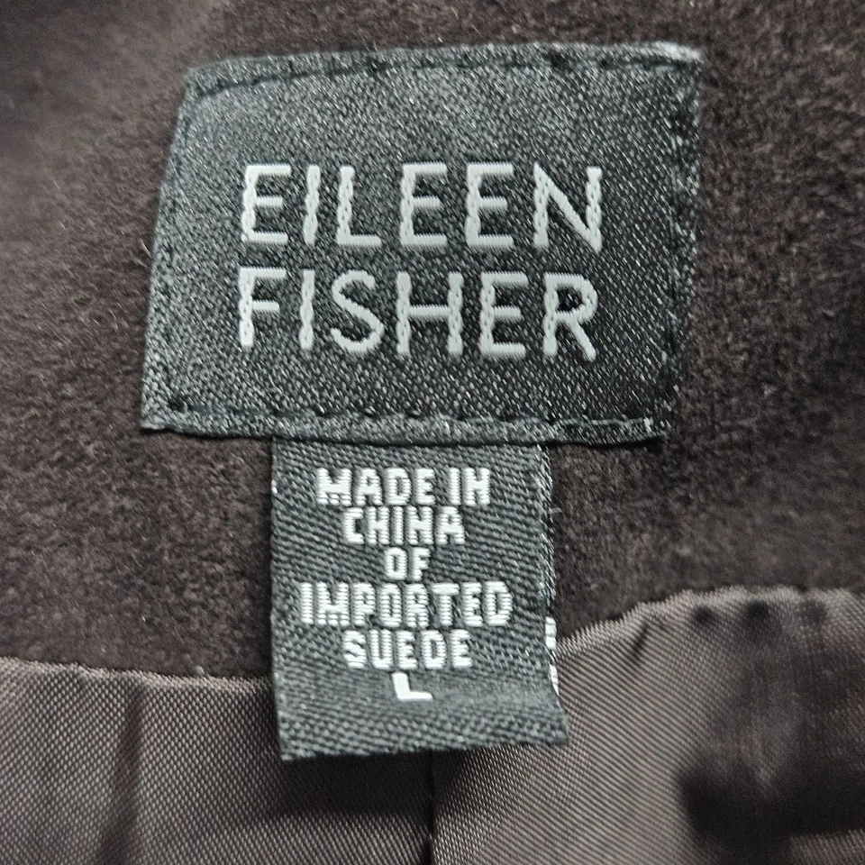 Falda Eileen Fisher Gamuza Cabra Marrón Chocolate Forrada Grande Foto 2 de 4