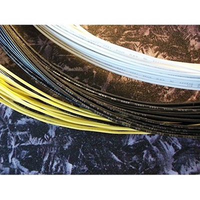 12 Feet Handy Pack of PVC Coated Guitar Wire 22 Gauge Black - White - Yellow