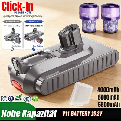 Für Dyson V11 Absolute V11 Complete Click-in 6,0Ah Akku V15 Detect Filter DE